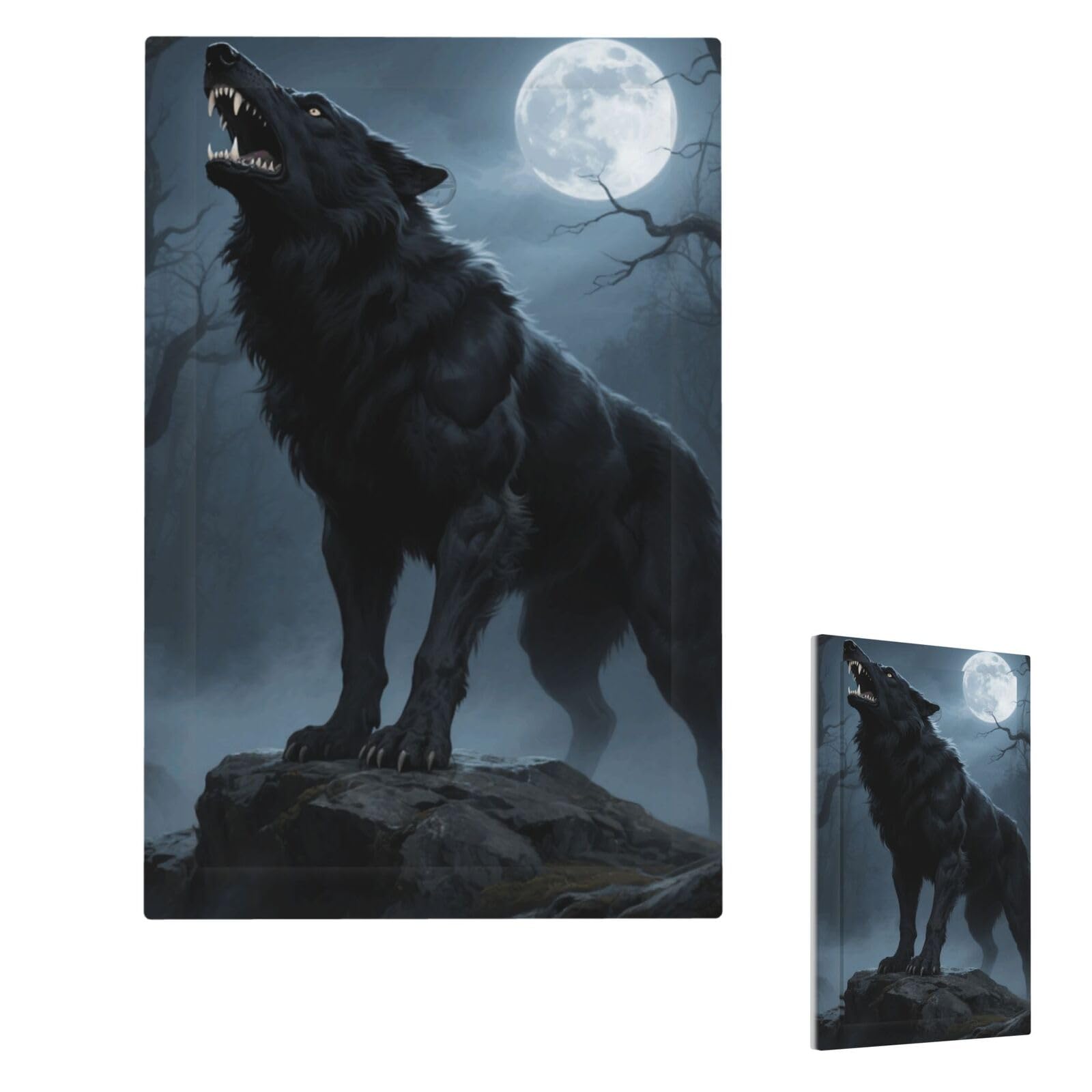 Ferocious Howling Wolf Wall Plate Cover Modern Decorative 1 Gang Light Switch Cover Unbreakable Receptacle Outlet Covers For Living Room Bedroom Home Decor Single Blank