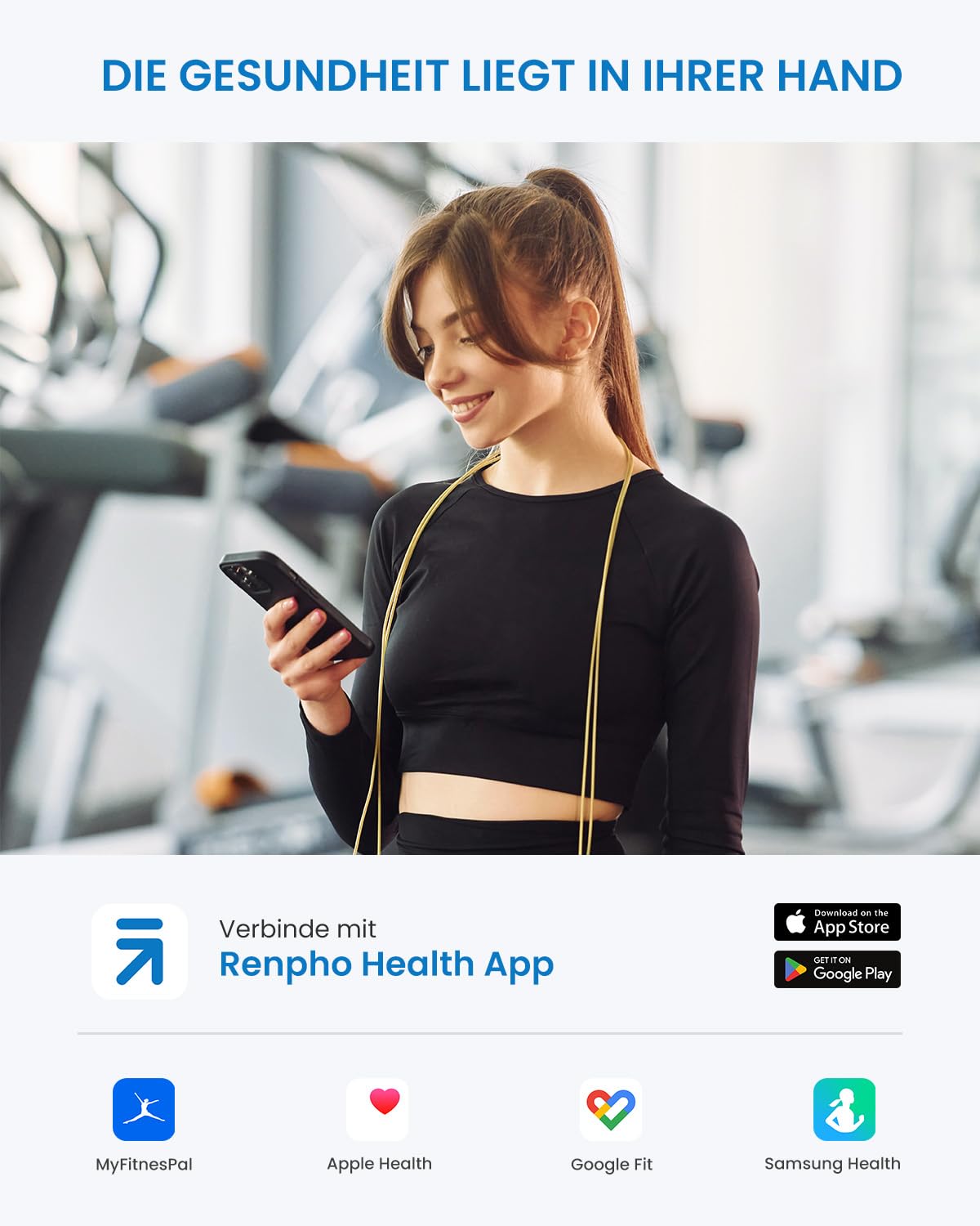 RENPHO Elis Solar 2 Smart Körperwaage – Solarbetriebenes Körperanalysegerät mit WiFi & Bluetooth, 13 Messwerte, App-Integration für Fitness & Gesundheitsmanagement