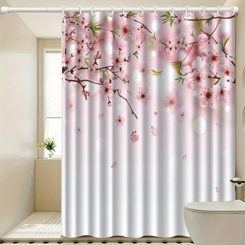 Rideau de douche haut de gamme en tissu imperméable fleuri
