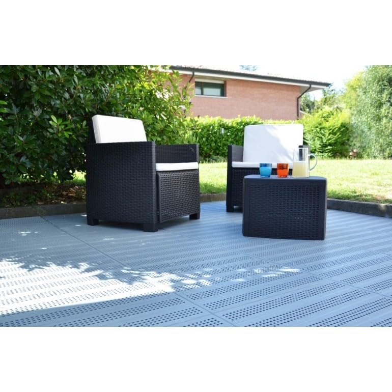 Piastrella in Plastica da Esterno e Giardino 40 x 40 cm Verde Forata. Confezione da 6 pezzi equivalente a ca. 1 m2