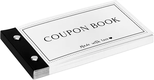 JULEASEL Personalized Coupon Book, 30 Blank Voucher Cards Booklet for All Occasions, Mothers Day Gifts for Mom, Unique Birthday Gifts for Boyfriend Wife Husband Girlfriend Best Friend