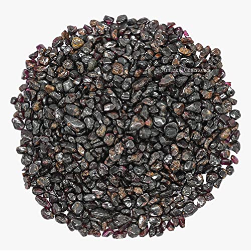 Image of Amazing Gemstone Garnet Crystal Chips Aquarium Gravel Rocks - 1000+ Carat Garnet Chips Bulk Fish Tank Gravel, Small Tumbled Stone Chips and Tiny Crystals for Decoration (Natural AAA Grade Gemstones)