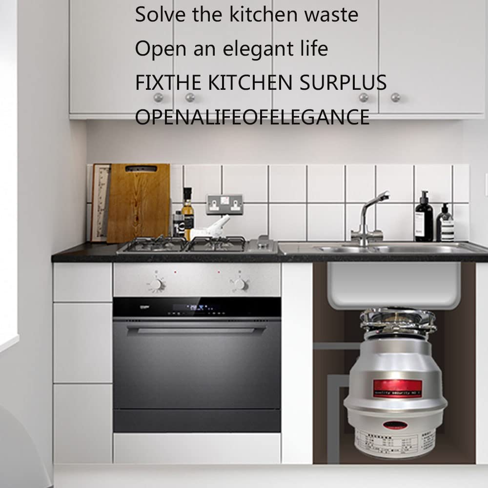 Trituradora De Residuos De Cocina Con Interruptor De Aire Eliminación De Basura De Residuos De Alimentos Trituradora De Acero Inoxidable Alimentación Continua Astilladora/Trituradora De Basura 550W
