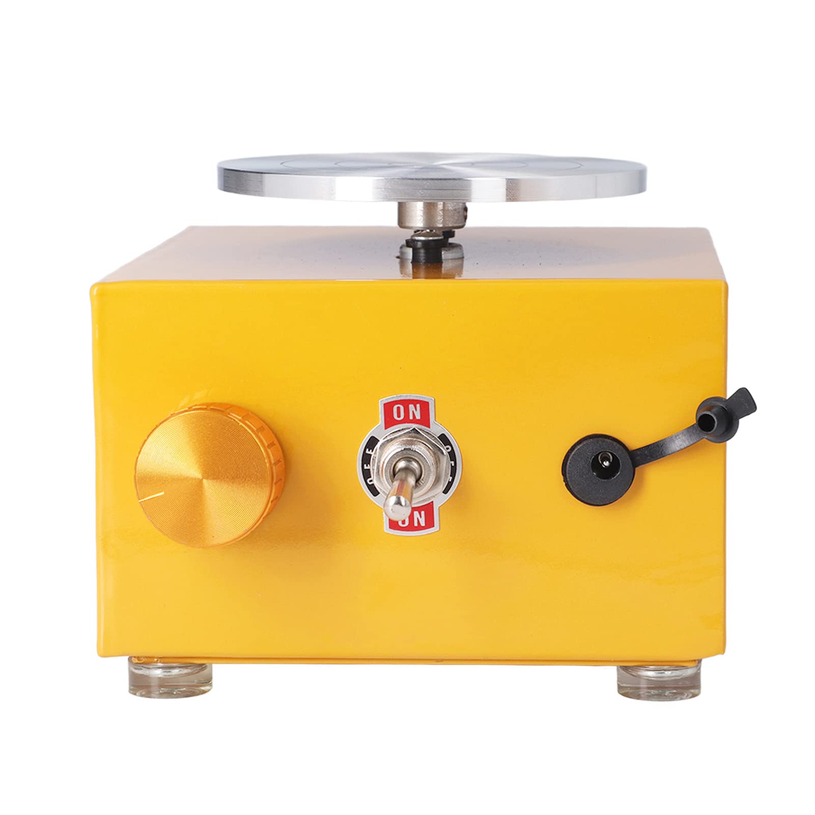 Mini-Töpferscheibe, 2000 U/min, Geschwindigkeit Einstellbar, für Kinder, Gelb, Kleine Schule, Töpferscheibe, 100 Bis 240 V, Elektrische Kleine Töpferscheibe mit Rostfreiem(#1)