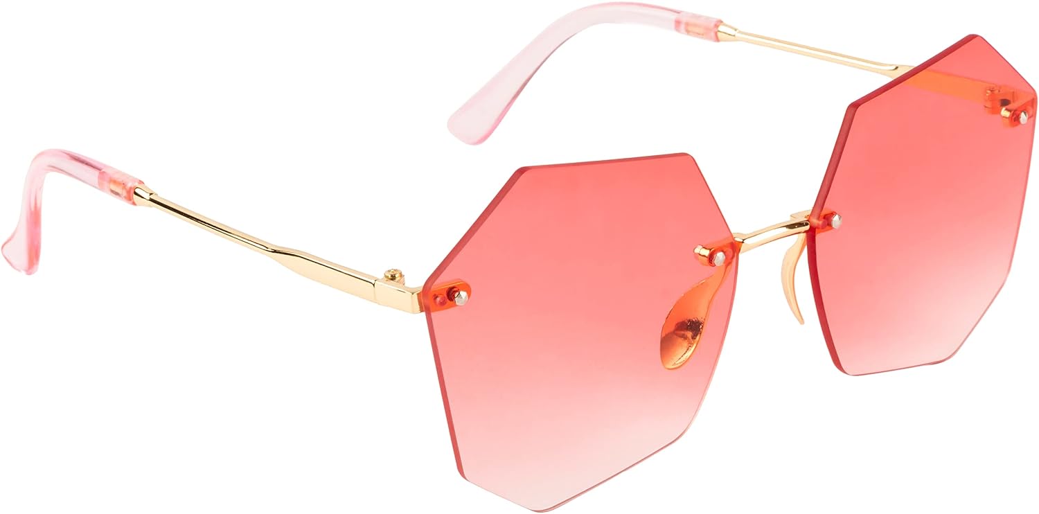 AISLIN® UV Protected Rim-Less Unisex Butterfly/Round Sunglasses (AS-18033-89)
