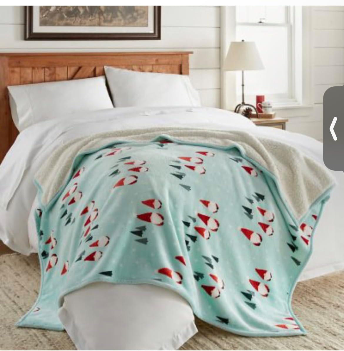 Member's Mark Plush Sherpa Holiday Throw, 60" x 70" (Festive Gnomes)