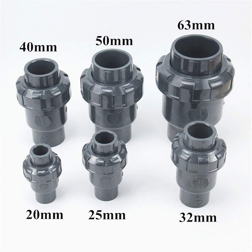 Zawór jednokierunkowy, 20 mm 25 mm 32 mm 40 mm 50 mm Czarny Zawór klapowy zwrotny Upvc Wewnętrzny zawór zwrotny w pionie i poziomie Informacje ogólne(Inner 63mm)