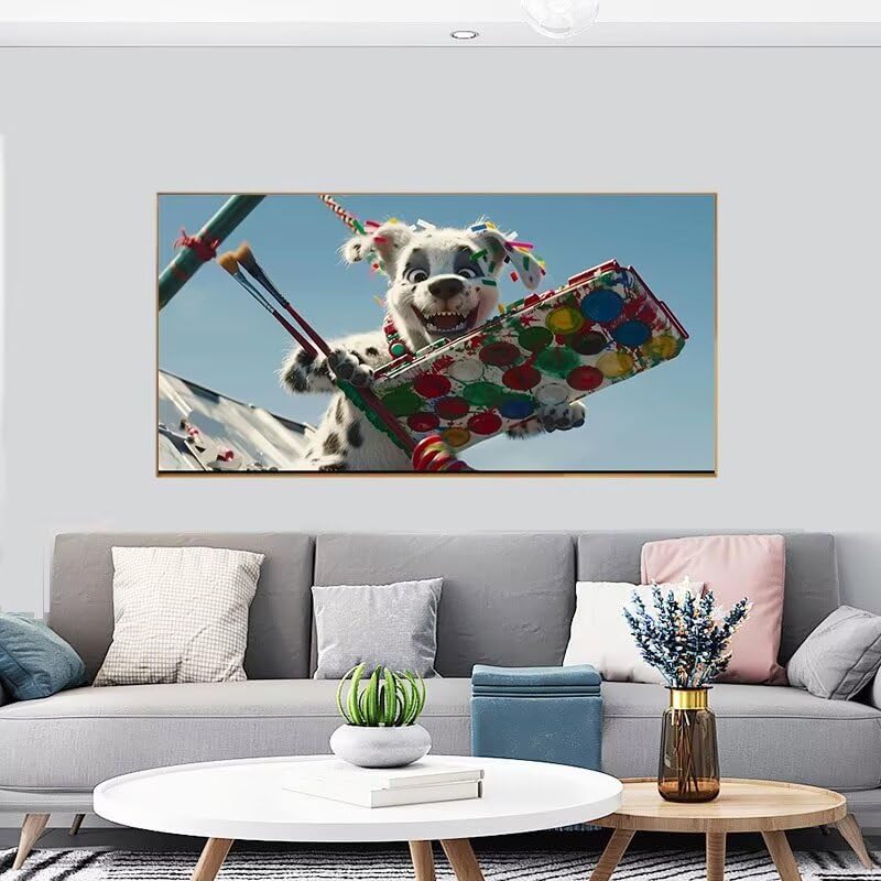 Kit complet diamond painting XL 90x180 avec broderie diamant 5D de chien mignon pour adulte