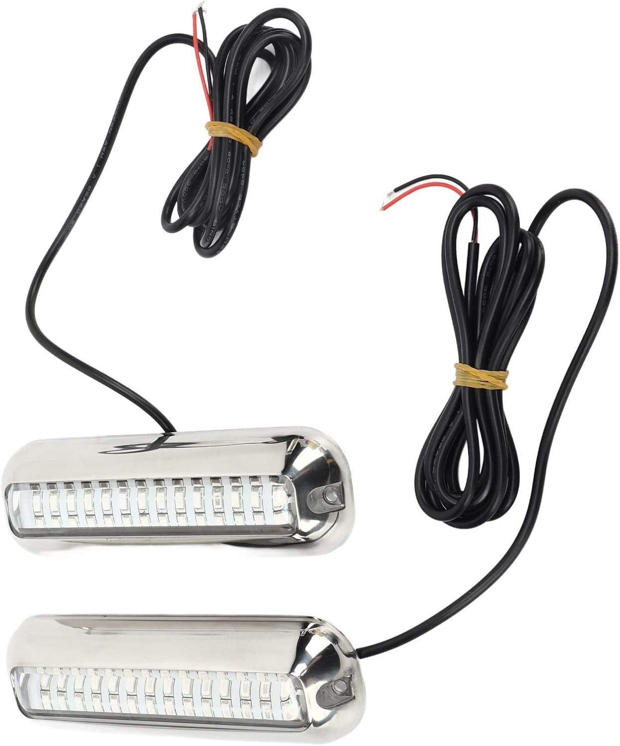 Focket Underwater Fishing Light, 42 LEDs 1500LM 120° Angle IP68 Night Fishing Light, Submersible with Stainless Steel Cover 2Pcs for Boat Marine RV Night (Blue)