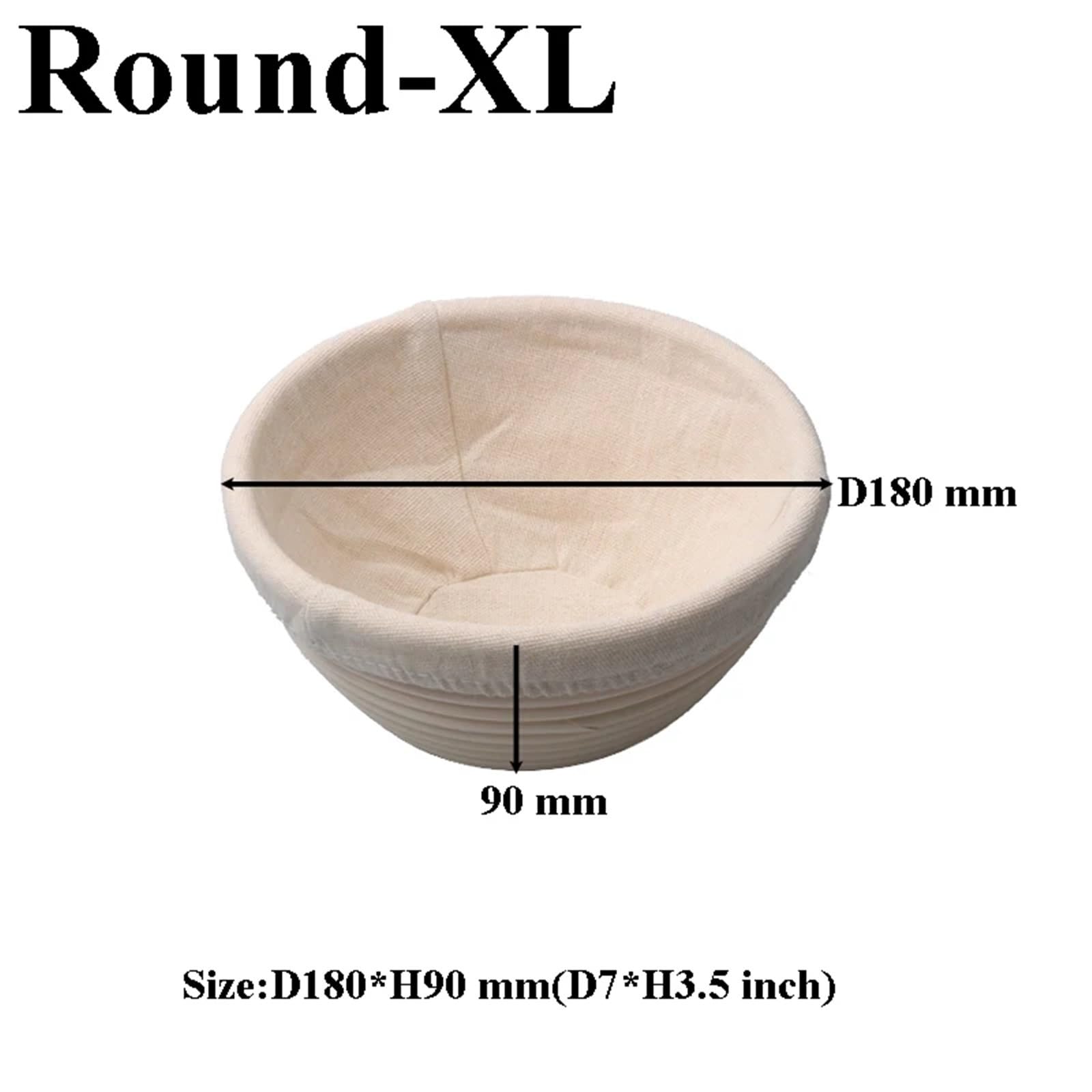 Juego de cestas for pan, Banneton cocina, cesta mimbre Natural con cubierta lino, herramientas 7 Uds., herramienta for hornear masa madre, for prueba Para Masa(Round XL Oval XL Set)