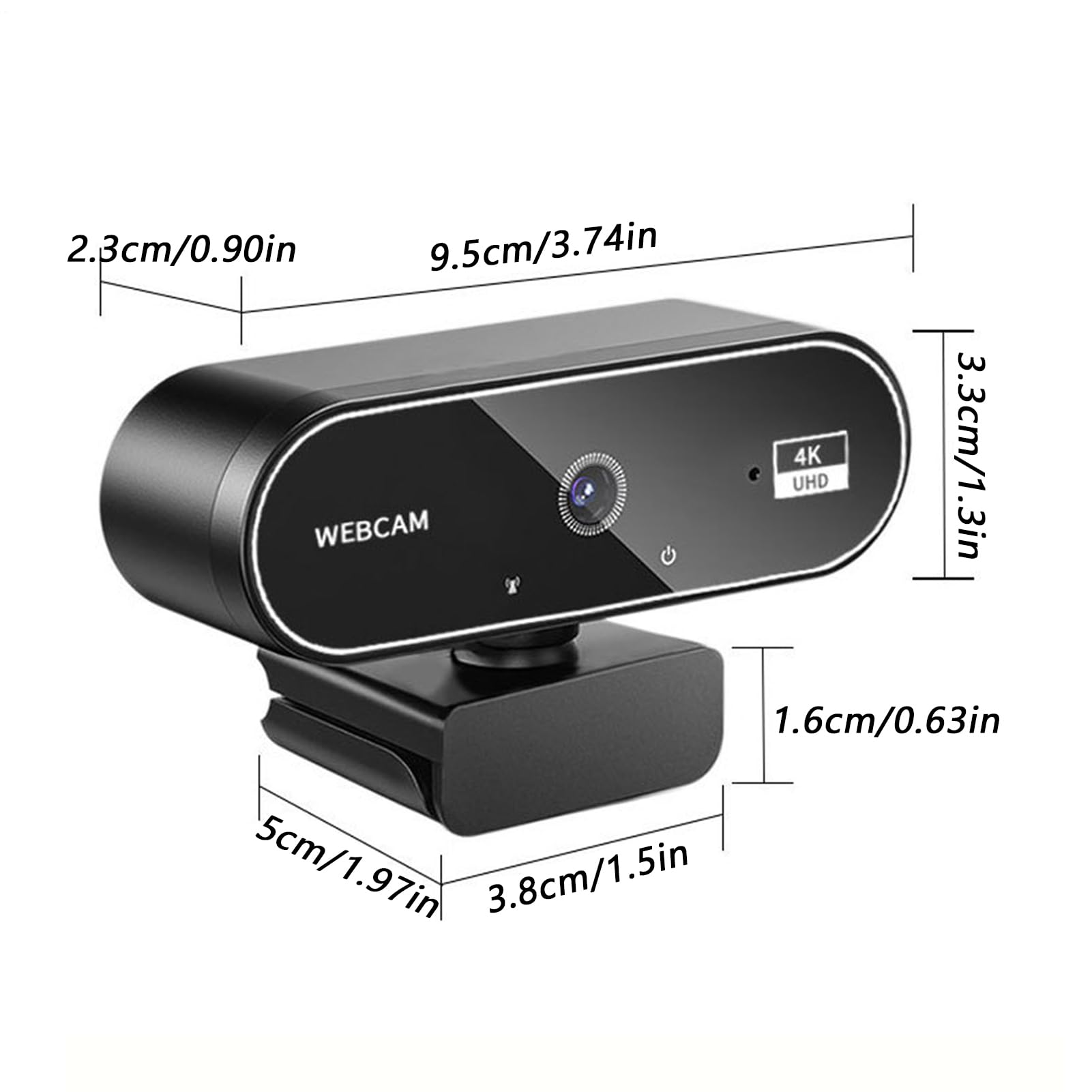 Webcam 4k per PC, webcam wireless 4k HD, telecamera monitor ad alta definizione, chiamate e riunioni aziendali, compatibile con laptop e desktop, streaming di giochi, videoconferenza, compatibile con