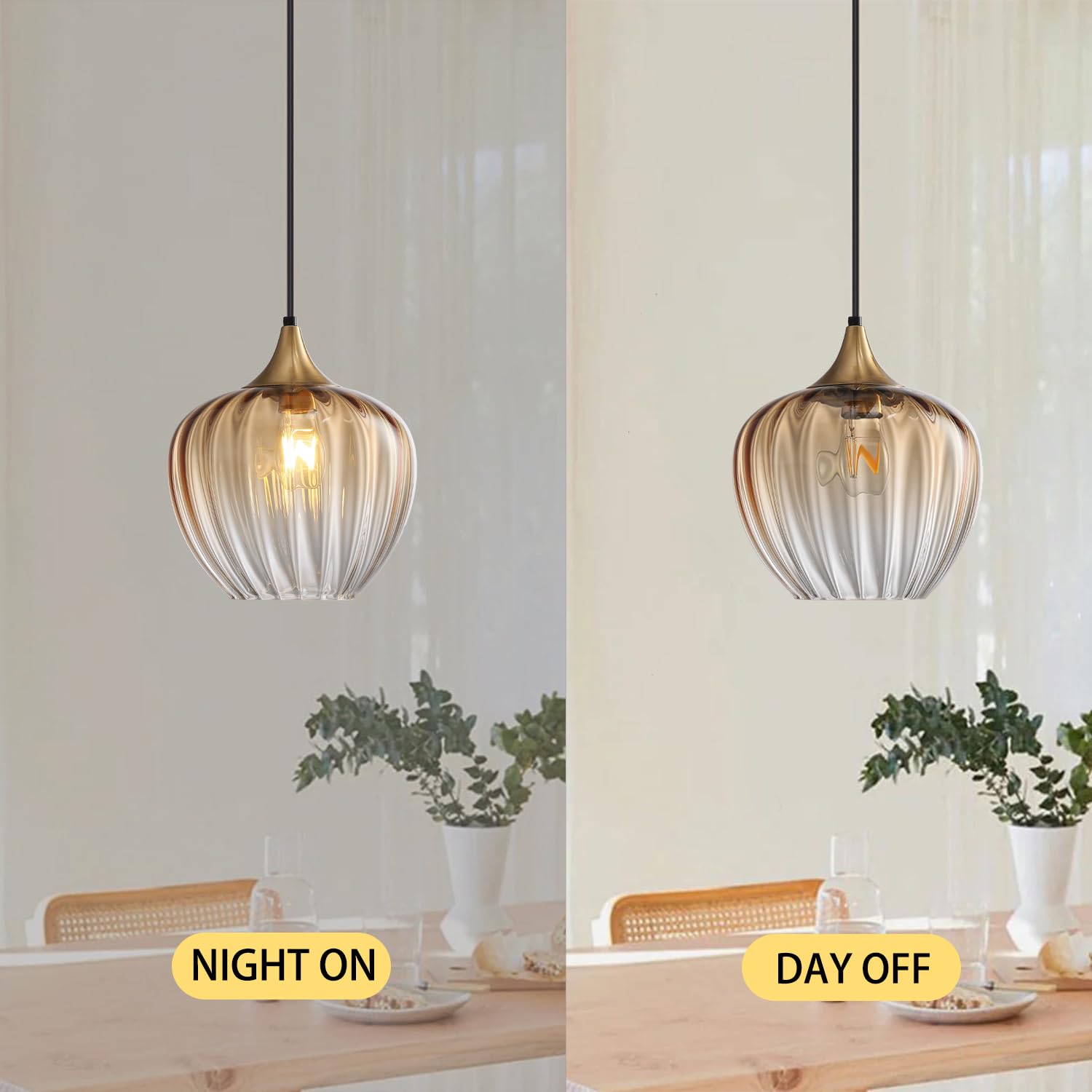 Lámparas colgantes de cristal para isla de cocina, lámpara colgante vintage de 9 pulgadas, accesorios de iluminación de techo, lámpara moderna de oro cepillado para comedor, sala de 5