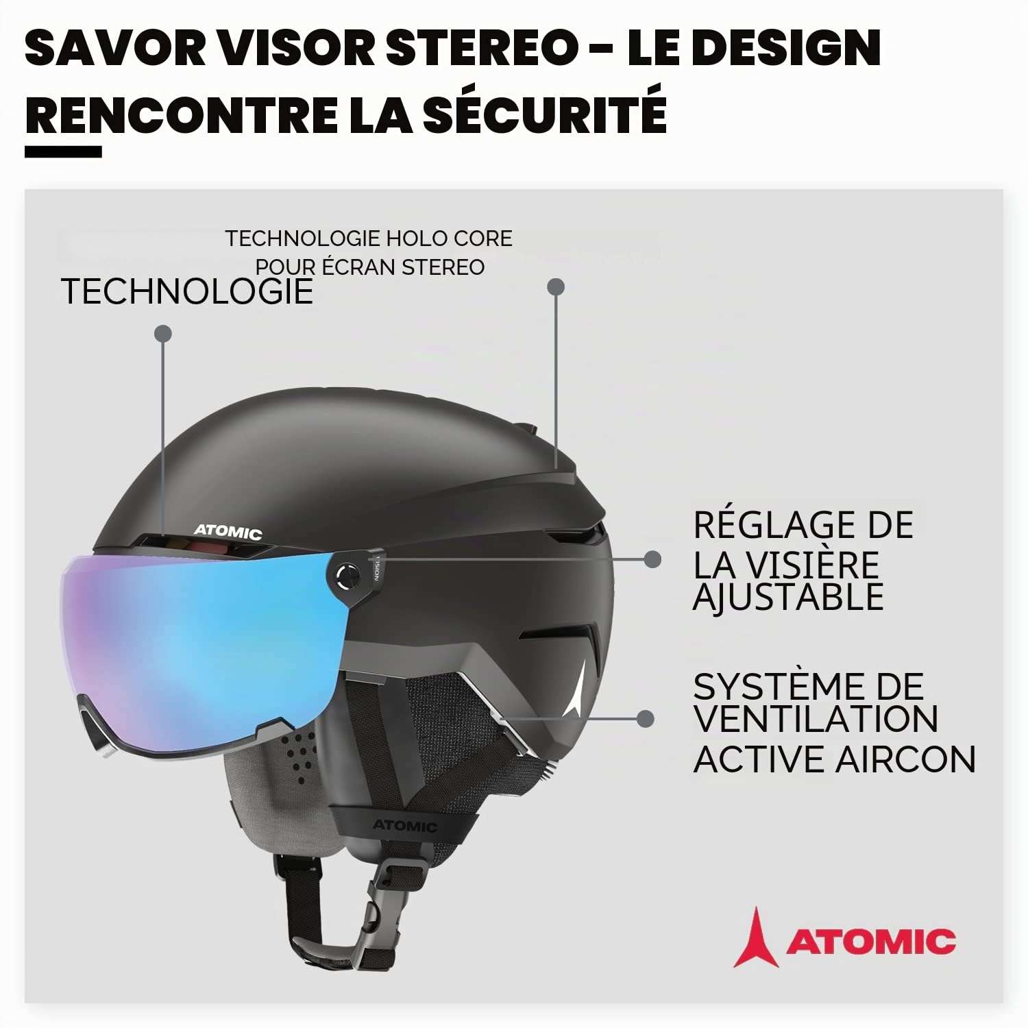 ATOMIC Savor Visière stéréo Noir