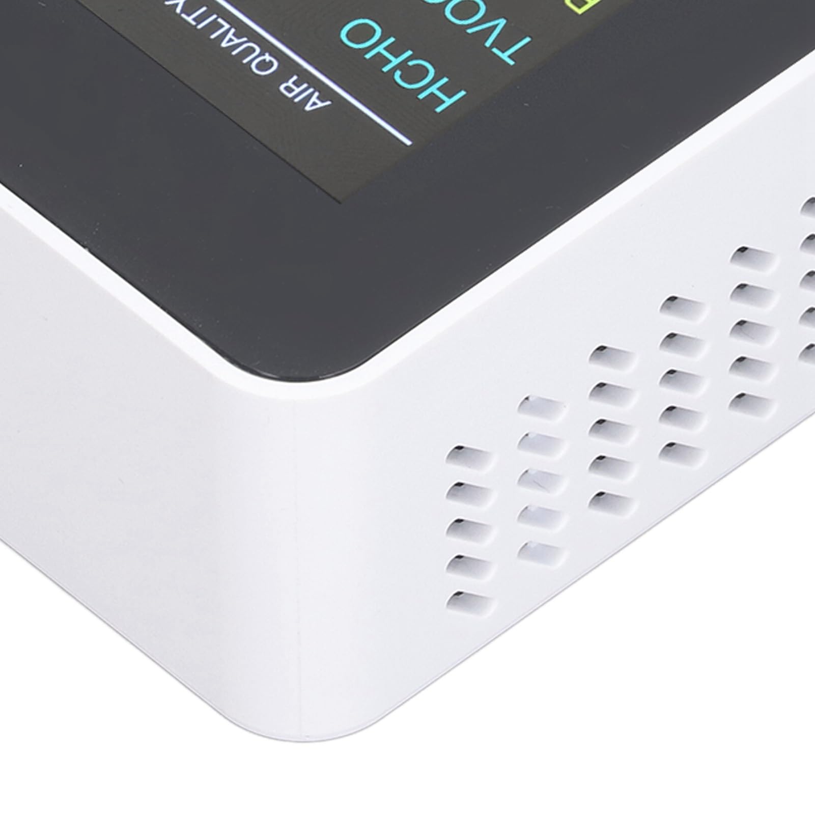 Detector de Calidad Monitor de Calidad del Aire, Pantalla LCD portátil con retroiluminación, Detector CO2 TVOC HCHO PM2.5 PM10 Alarma para Interiores,para el Hotel(White)