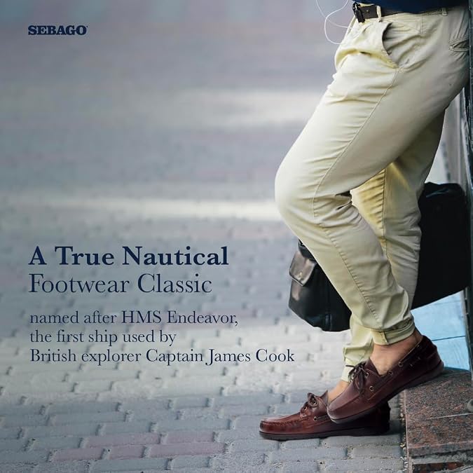 Sebago Endeavor Waterproof Boat Moccasins - All Leather Moccasins for Men with Canoe Moc, Leather Lining, 360 Laces, Non-slip Soles