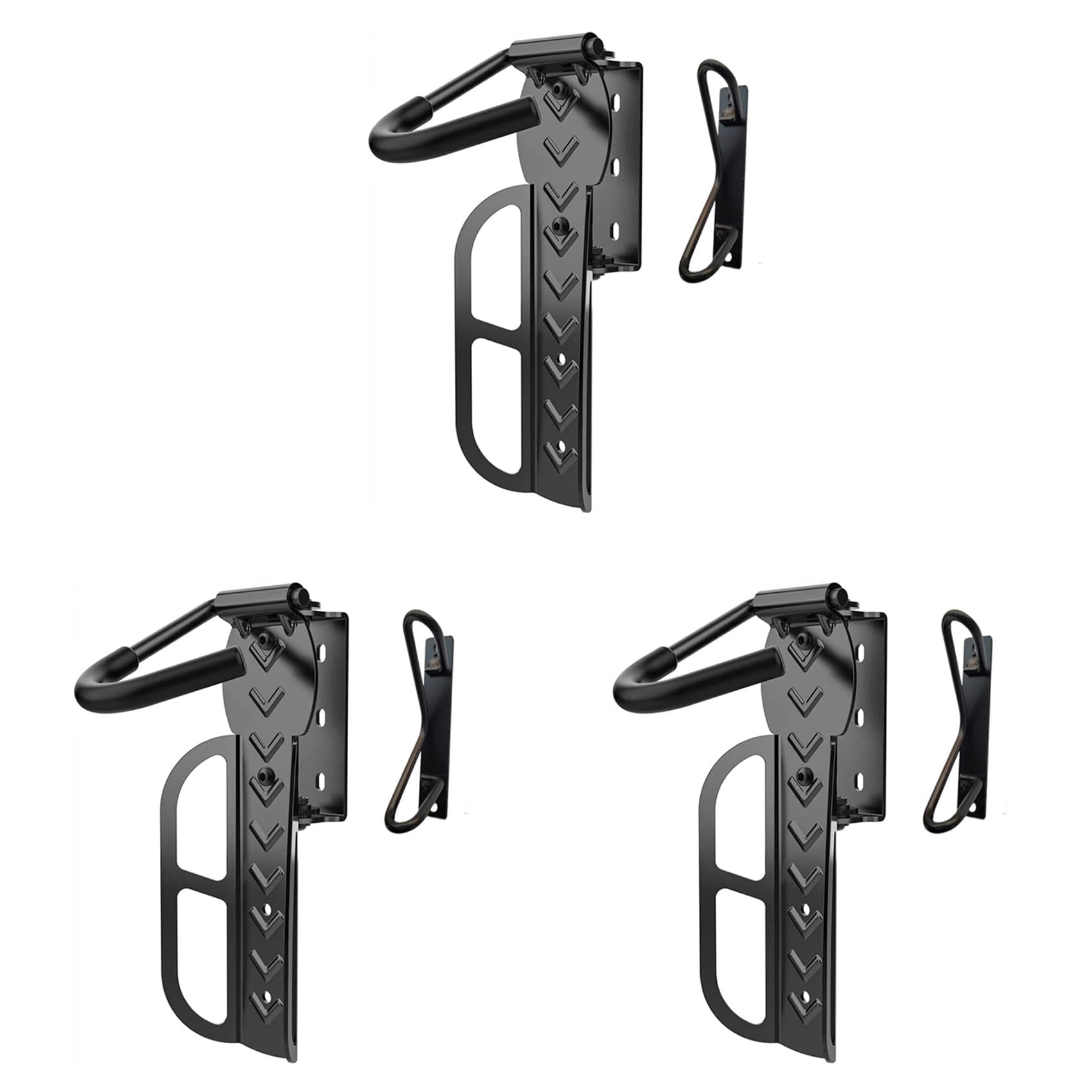 Lot de 3 supports muraux pivotants pour vélo - Pour garage - Porte-vélos vertical
