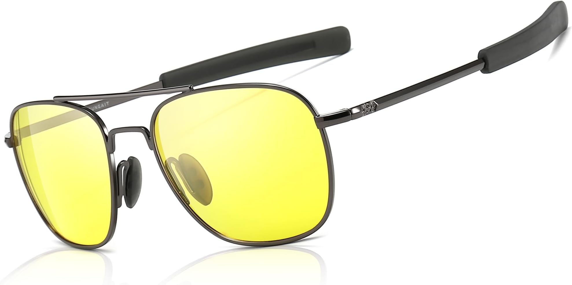 Men's Military Sunglasses Polarized Pilot Style Bayonet Temples