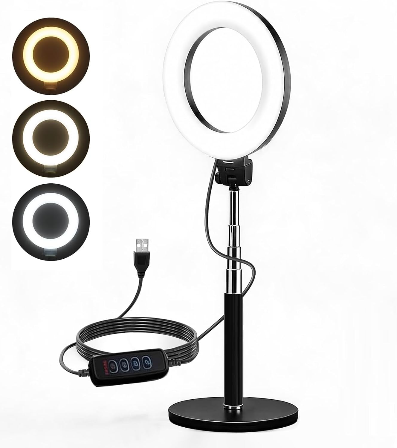 5" Desk Ring Light with Stand for Laptop, Portable Video Conferencing Light