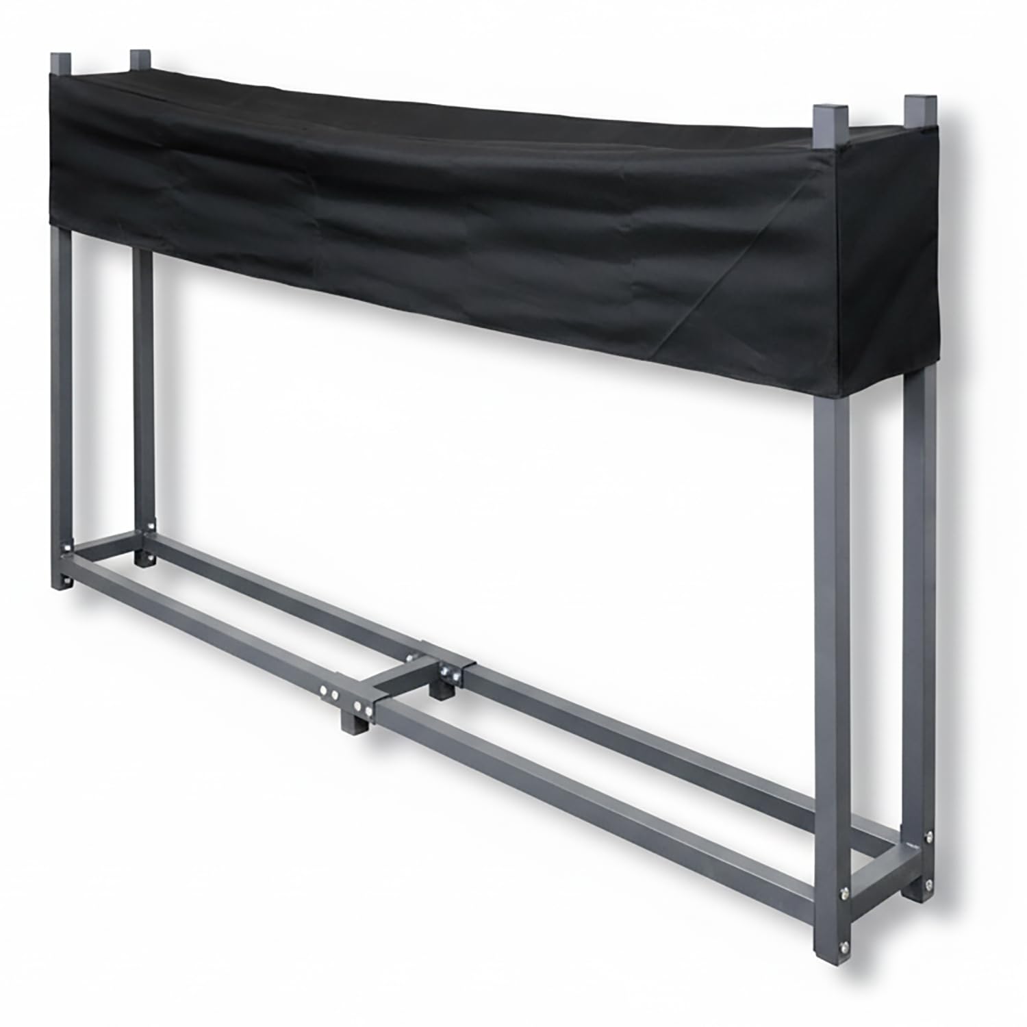 Kaminholzregal Regal Aufbewahrung für Kaminholz Brennholz Holzunterstand Kaminholzständer Brennholzregal Metall mit Abdeckung 200 x 115 cm in Anthrazit
