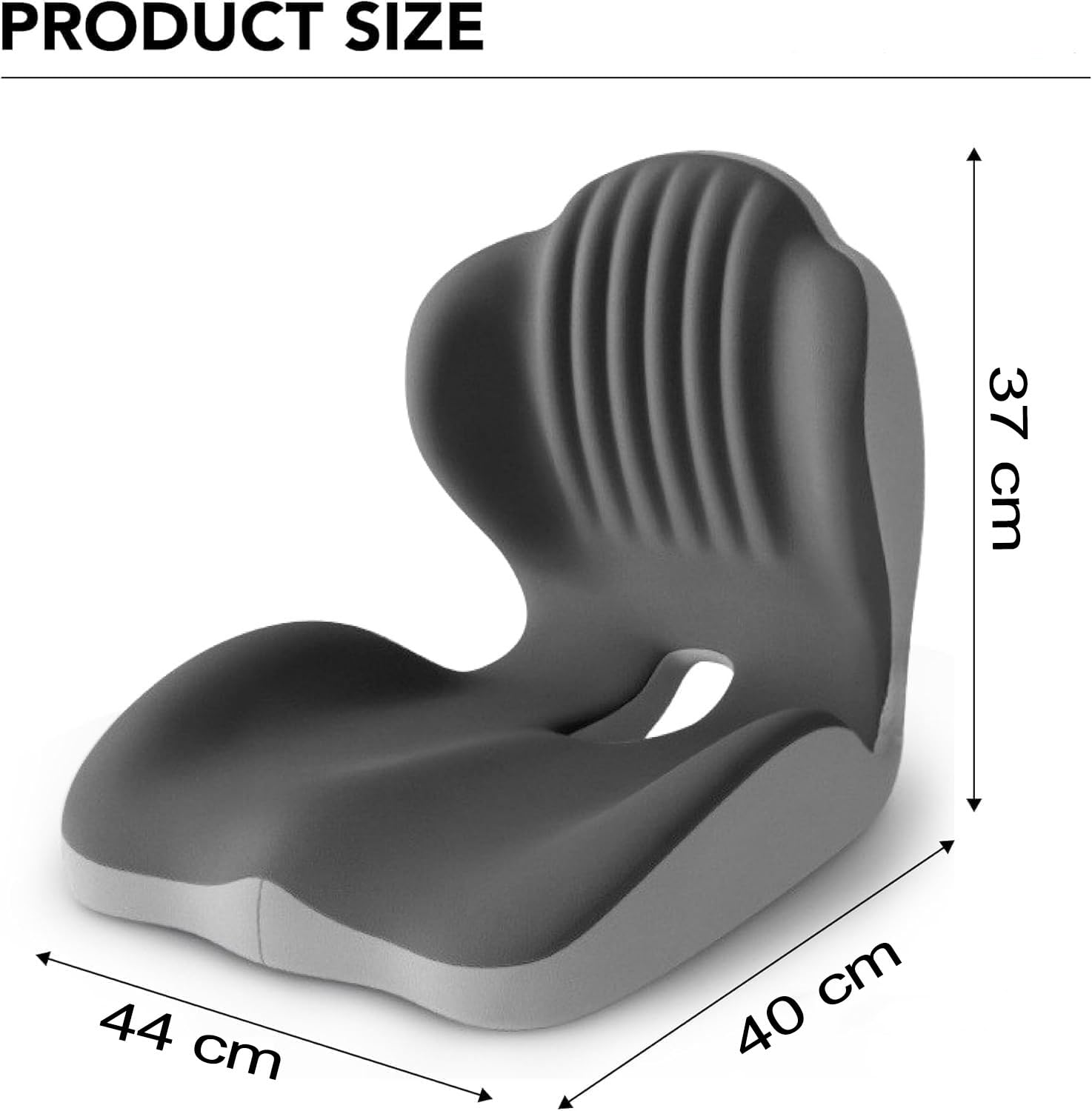 Coussin de soutien lombaire et siège ergonomique, coussin en mousse mémoire 2 en 1 avec conception creuse Coccyx pour chaise de bureau, siège de voiture, utilisation à la maison (Double gris)