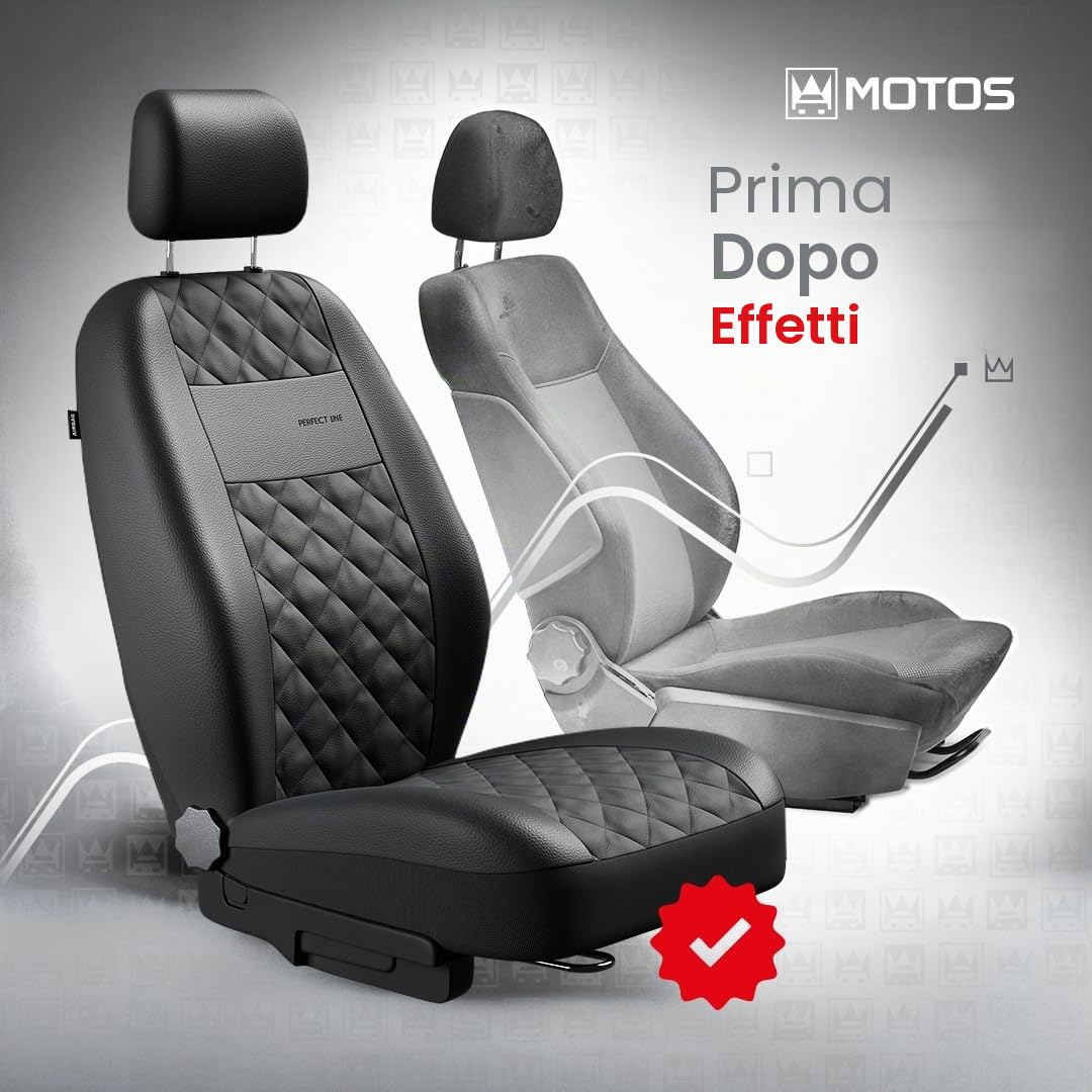 MOTOS Coprisedili universali Copri Sedile Auto per LANCIA Ypsilon con Sistema Airbag Attivo, Materiale a Tre Strati, Look Elegante, Personalizzazione Perfetta, Applicazione Versatile per Automobilisti