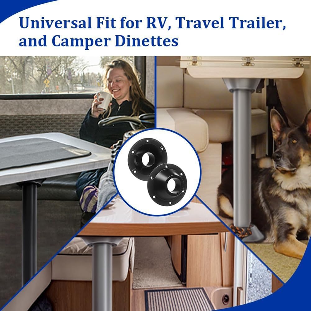 Mecerypt 2 Pack RV Table Base, RV Pedestal Table Base Flange, Table Leg Base Mount Flush, Table Floor Mounting Base Plate Easy to Use - Image 3
