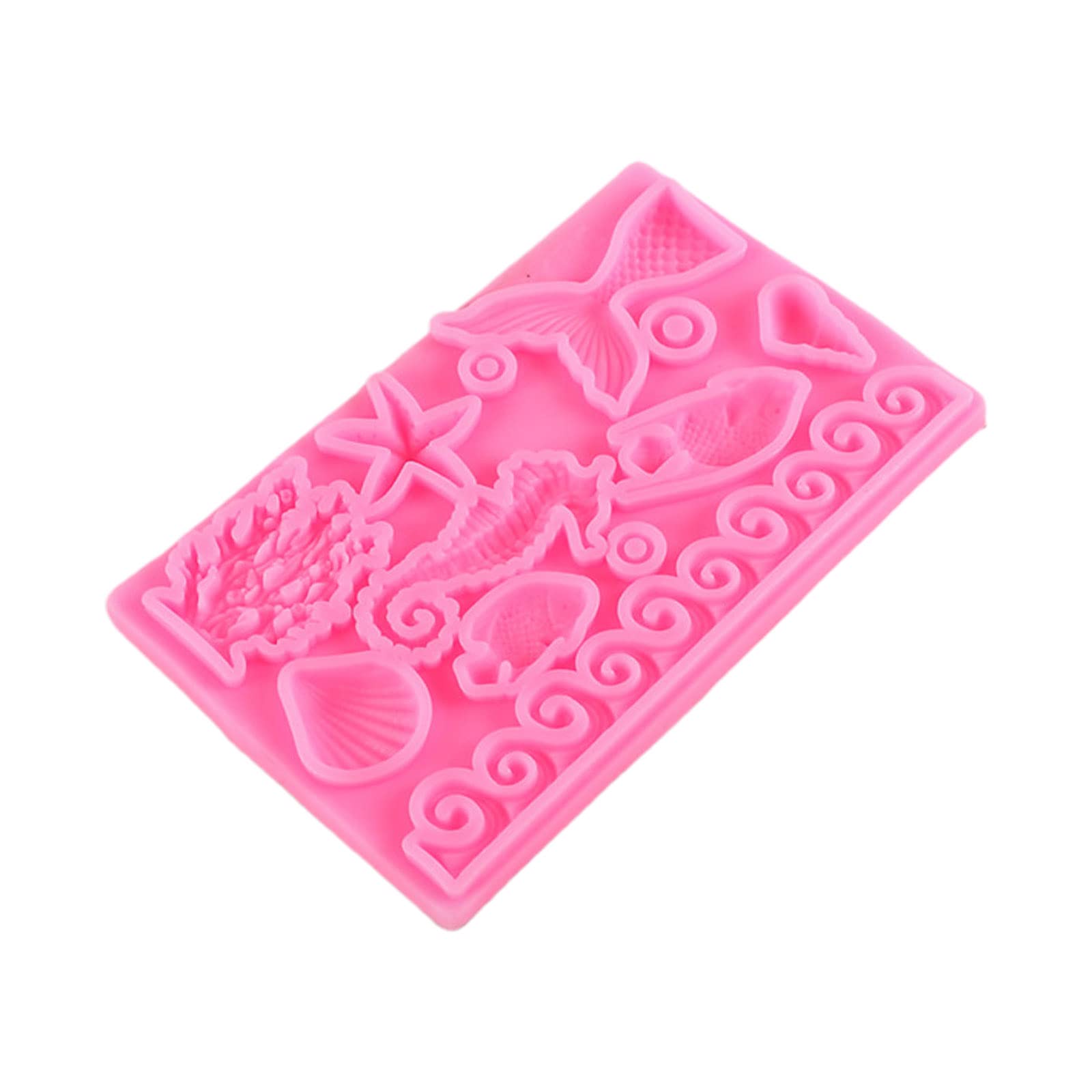 Tsophreniq Mermaid-Tail Fondant Cake Animal Silicone Baking Seashell-Shaped Molds for Cake Chocolate Soap Craft Animals Fondant Mold