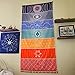 Mexican Yoga Mat Beach Picnic Blanket Chakra Meditation Mat Yoga Rug Sunscreen Shawl Chakra Wall Tapestry Decor Boho Pilates 59 in (Polyester Fibre)