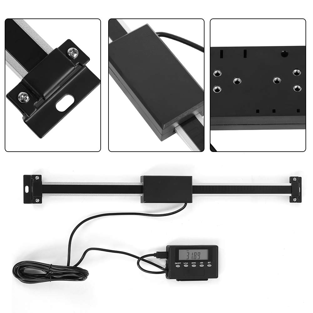Lectura digital,Kit de lectura de pinza digital, 0-300mm DRO LCD remoto calibrador de escala lineal,pinza de aluminio alta precisión, medida para molino/torno lineal magnético