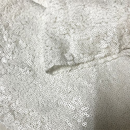 TRLYC 24Inch by 15FT Wedding Sequin Aisle Runner Marriage Ceremony White Bridal Carpet Indoor Outdoor - Thumbnail 2