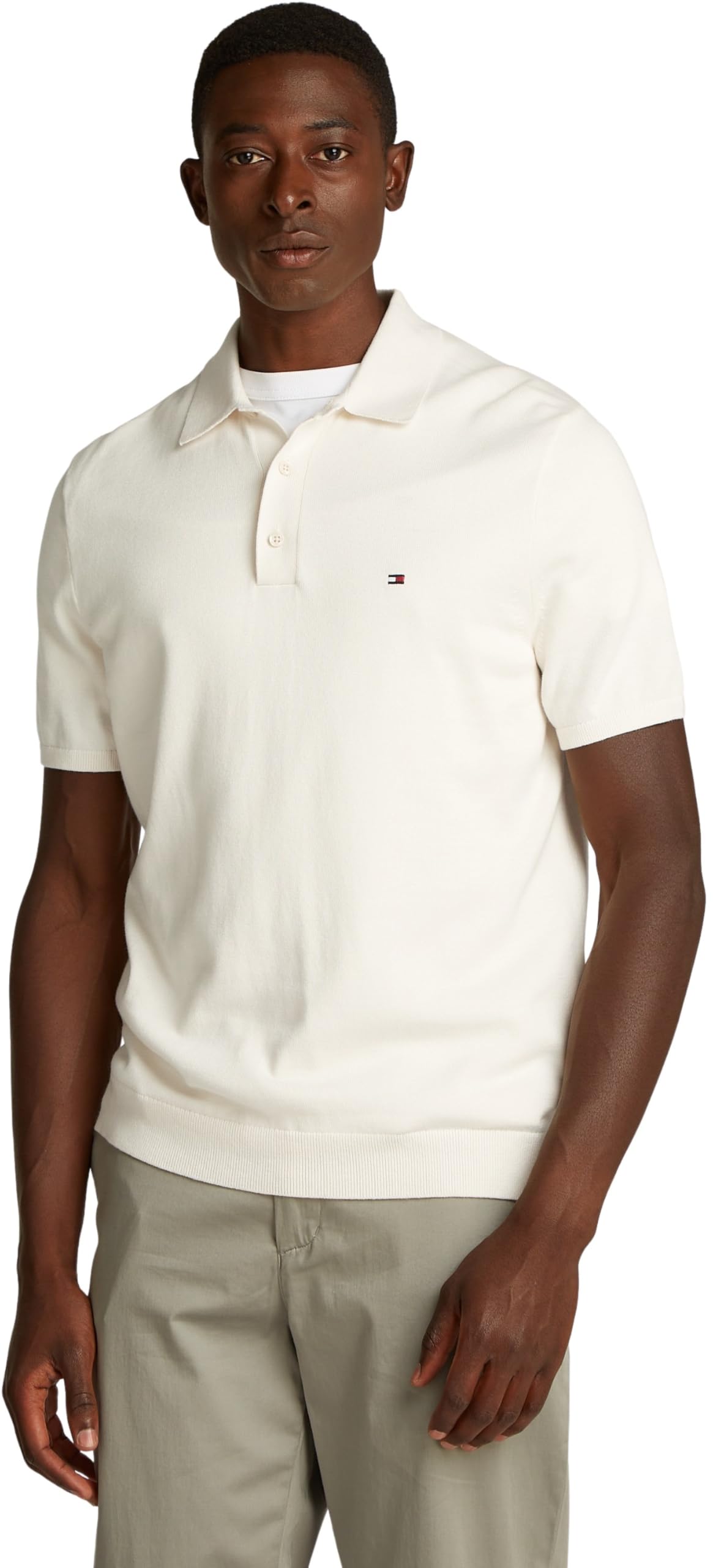 Tommy Hilfiger Herren Poloshirt Kurzarm Essential Cotton Knitted Dick Polo Shirt