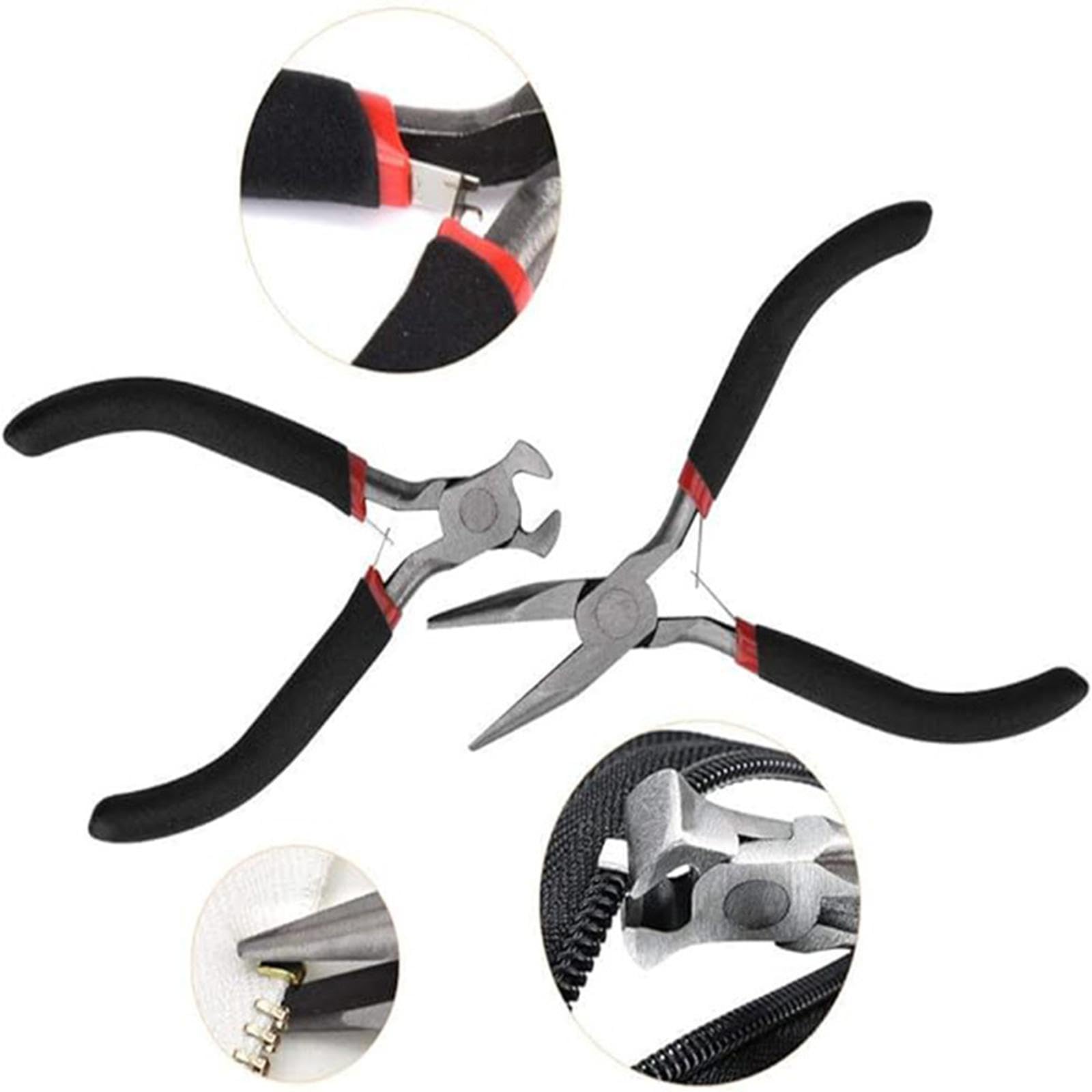 Kit di riparazione per cerniere, estrattore manuale per cerniera, con pinza per installazione, per borse, giacche, tende, vestiti (1 set/197 pezzi) (2 set)