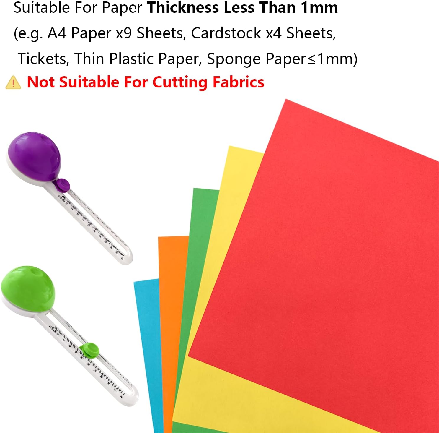 Portable Paper Circle Cutter,Cut Circles Paper of Any 4to12.6inch Diameter,Adjustable Craft Cutting Tools,Replaceable Blades,for Paper Crafts Scrapbooking,Christmas and Birthday Gifts(1Pcs,Green)