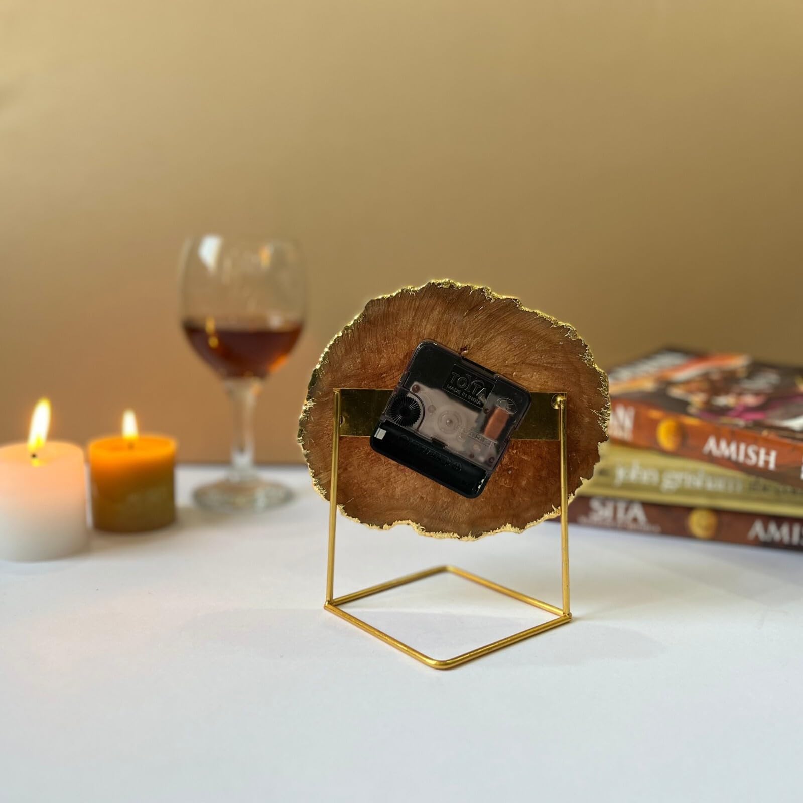 Crystal Agate Table Clock - Elegant Home Decor -5