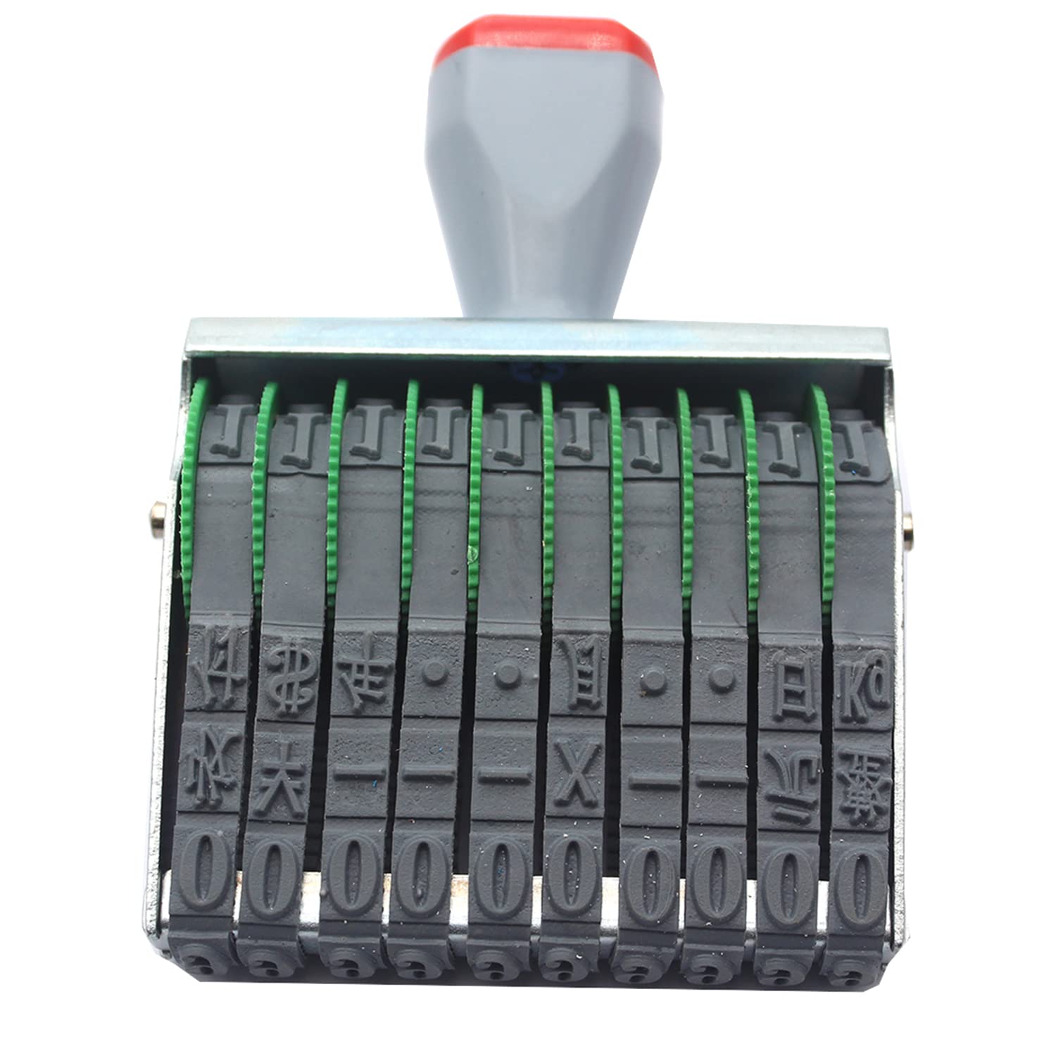 Zeng Multicolor Changeable 0-9 Numbers & Symbol Rubber Stamp, Multi-Function Roller Stamp For Date, Business & Office Use (10 Digits)