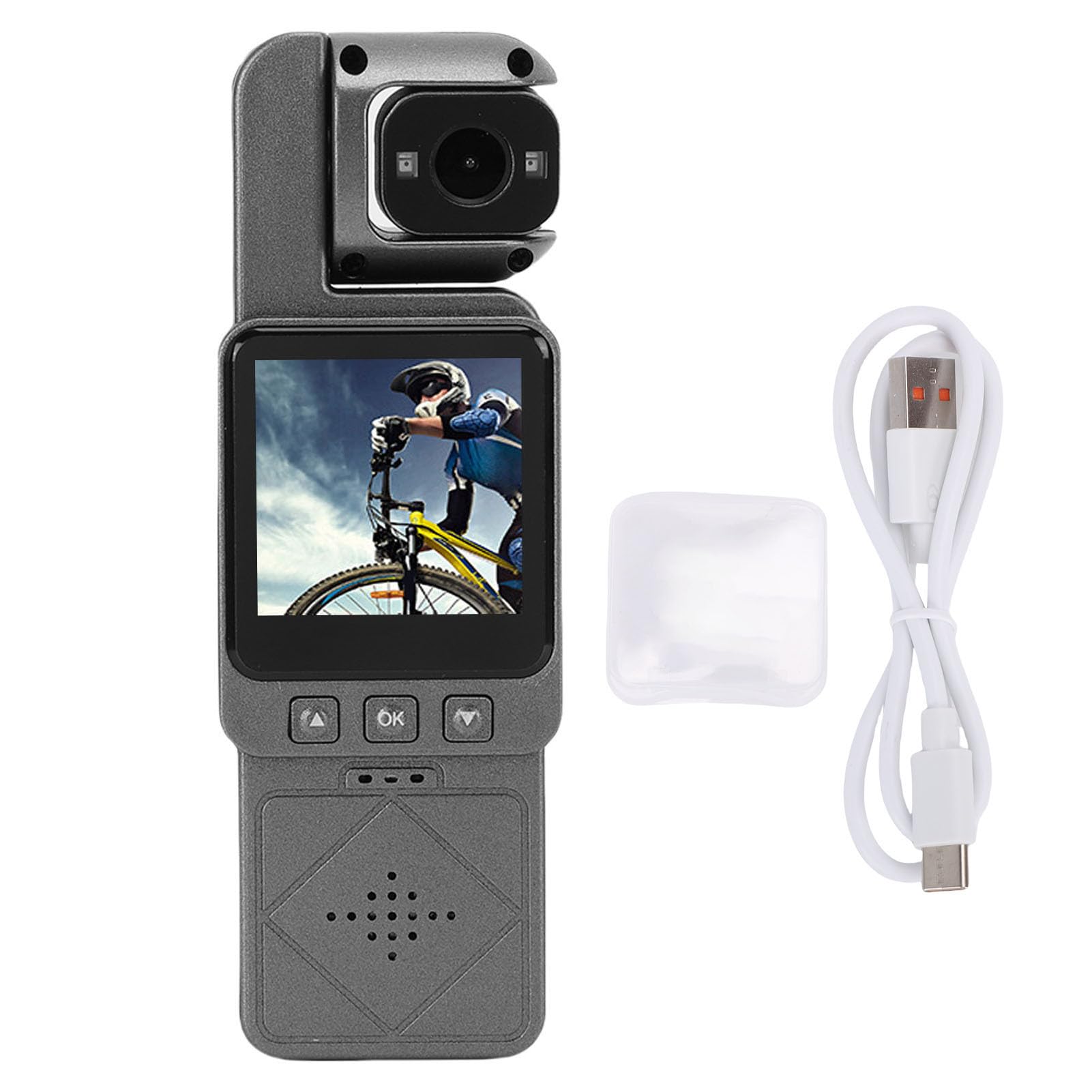 Action Camera, Videocamera Tascabile per Ciclismo Videoregistratore per Ciclismo Azione Sportiva Equitazione Motion Cam Dispositivo di Registrazione Vlog HD Portatile (64G)