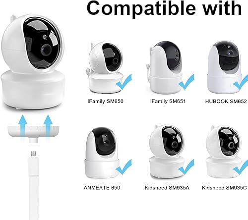 Miniatura 2 de Soporte para monitor de bebé compatible con Kidsneed SM935ASM935C, iFamily SM650SM651, ANMEATE SM650 y otros monitores de bebé con orificio roscado