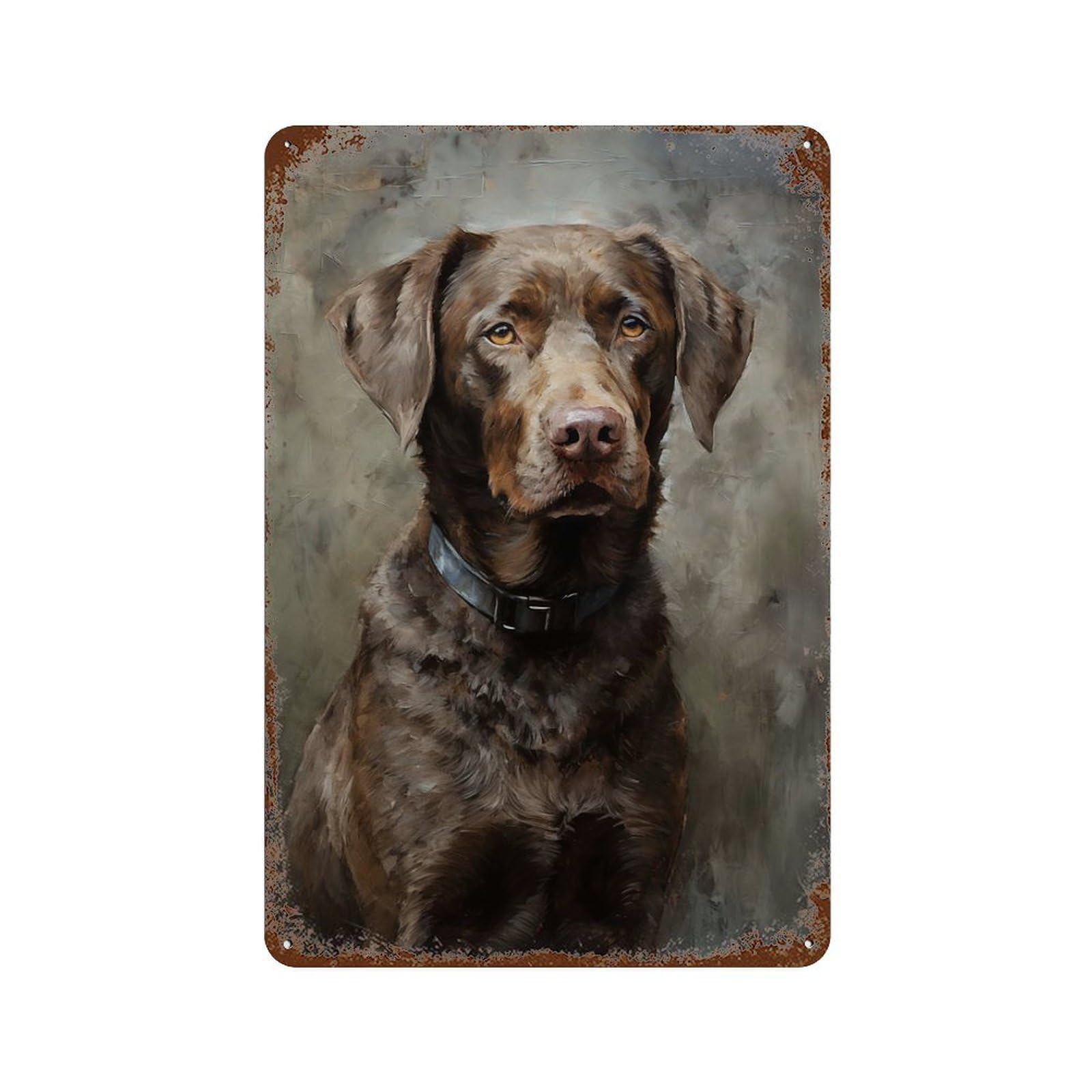 Chesapeake Bay Retriever 11.8"x7.9" Retro Metal Sign, Old School Wall Decor for Office, Studio And Wall Decor