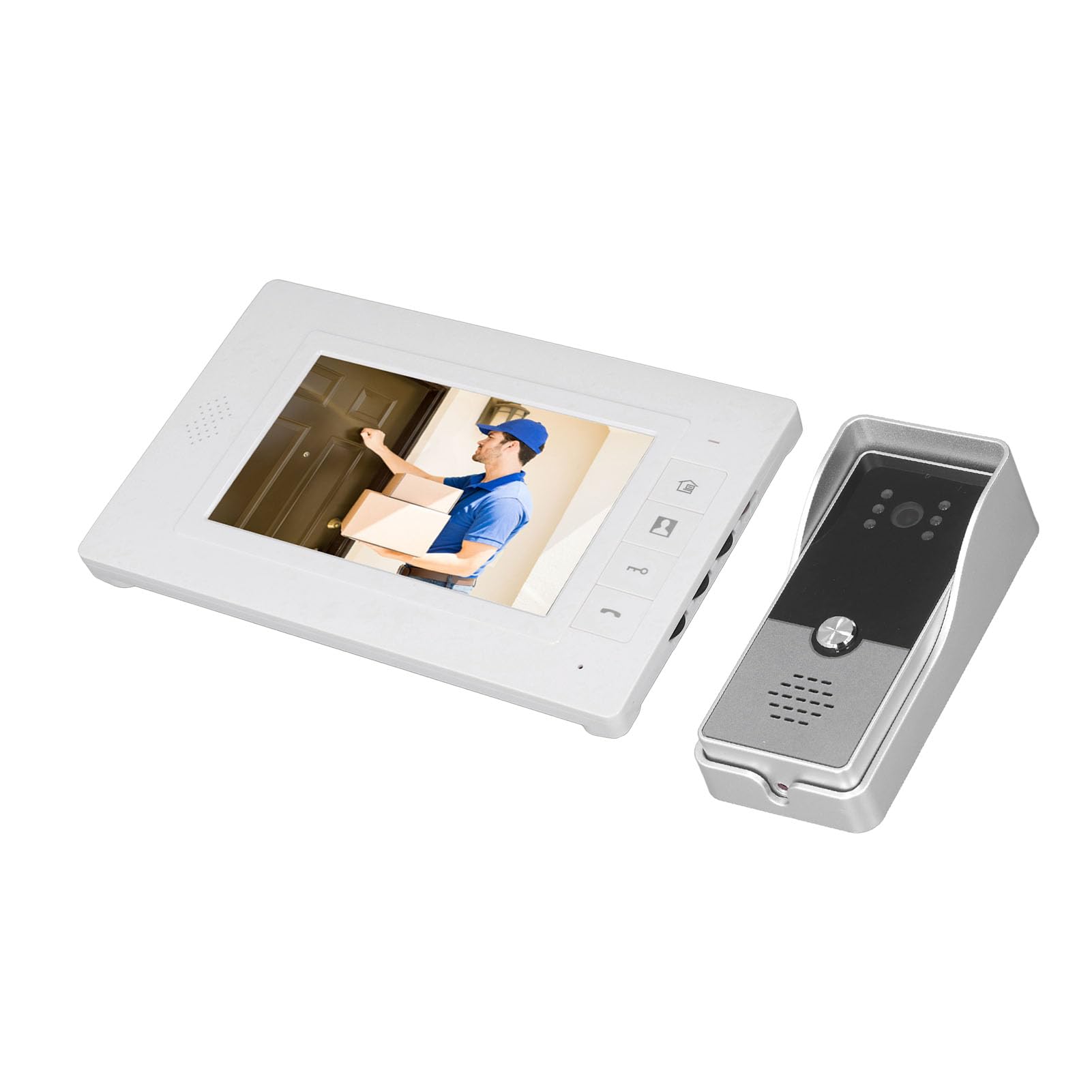 7-calowy Kolorowy Monitor LCD z kamerą HD, System Domofonowy z Noktowizorem i 16 Dzwonkami do Willi, Domów i Biur (wtyczka UE)