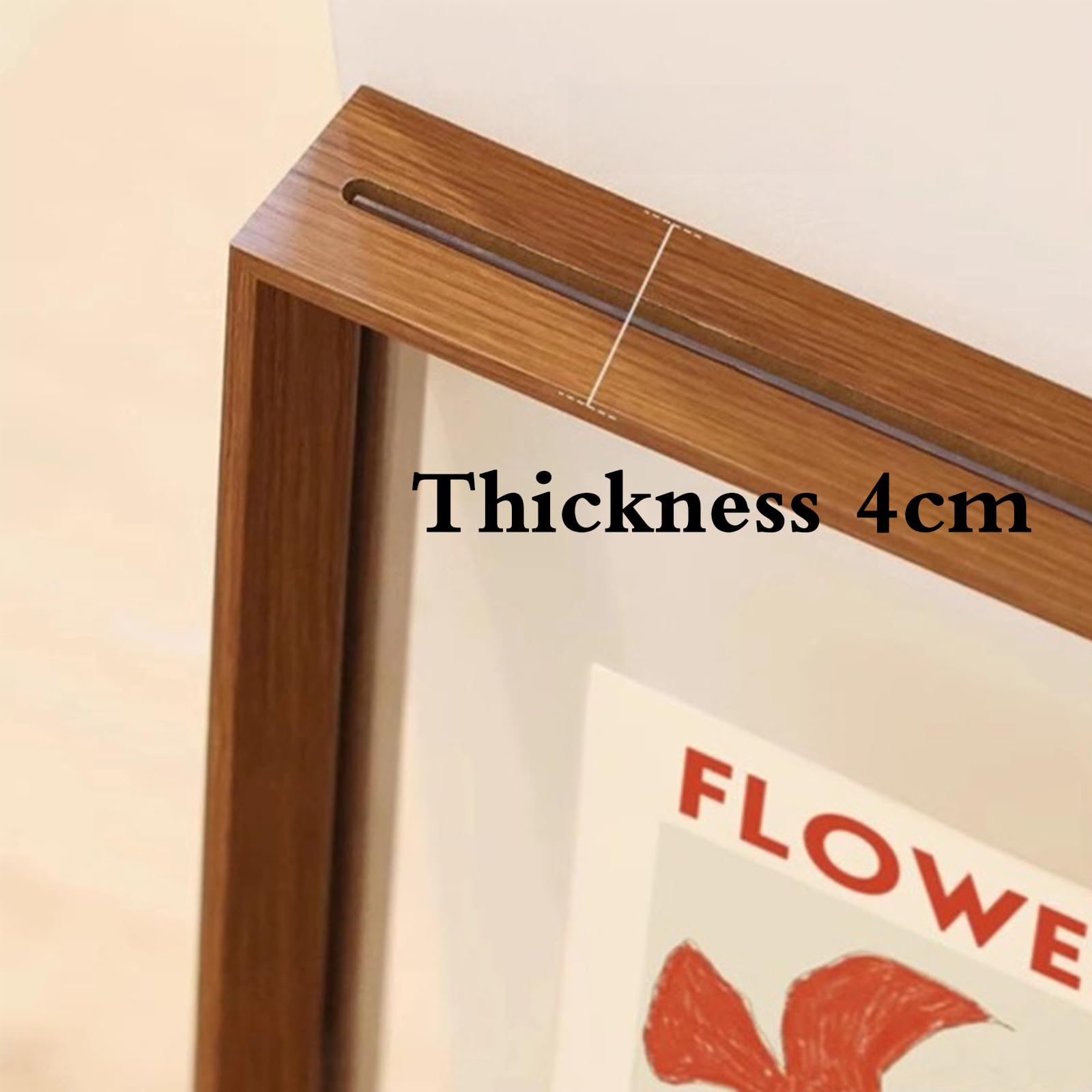 ramka A4, Drewniana akrylowa pływająca ramka na zdjęcia wielokolorowa(Walnut,A3 (29.7 * 42cm))