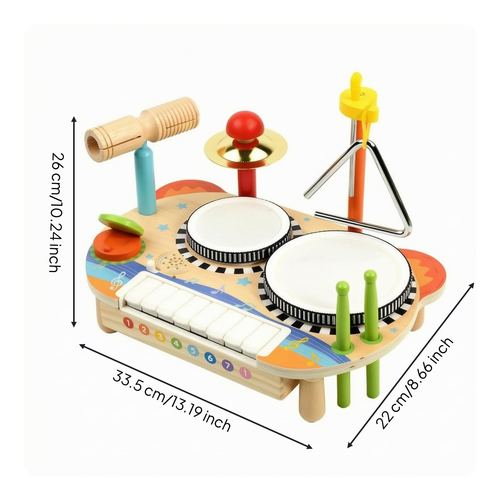 Batería Juguete con Xilófono Seguro | Estimulación Musical Temprana, Didáctico