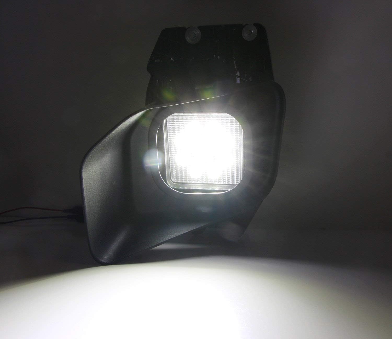 iJDMTOY LED Fog/Driving Lights Compatible with 2011-16 Ford F-250 F-350 F-450 Super Duty, Incl (2) 27W High Power LED Fog Lamps, Foglight Location Mount Brackets, Bezels & Relay Wiring On/Off Switch