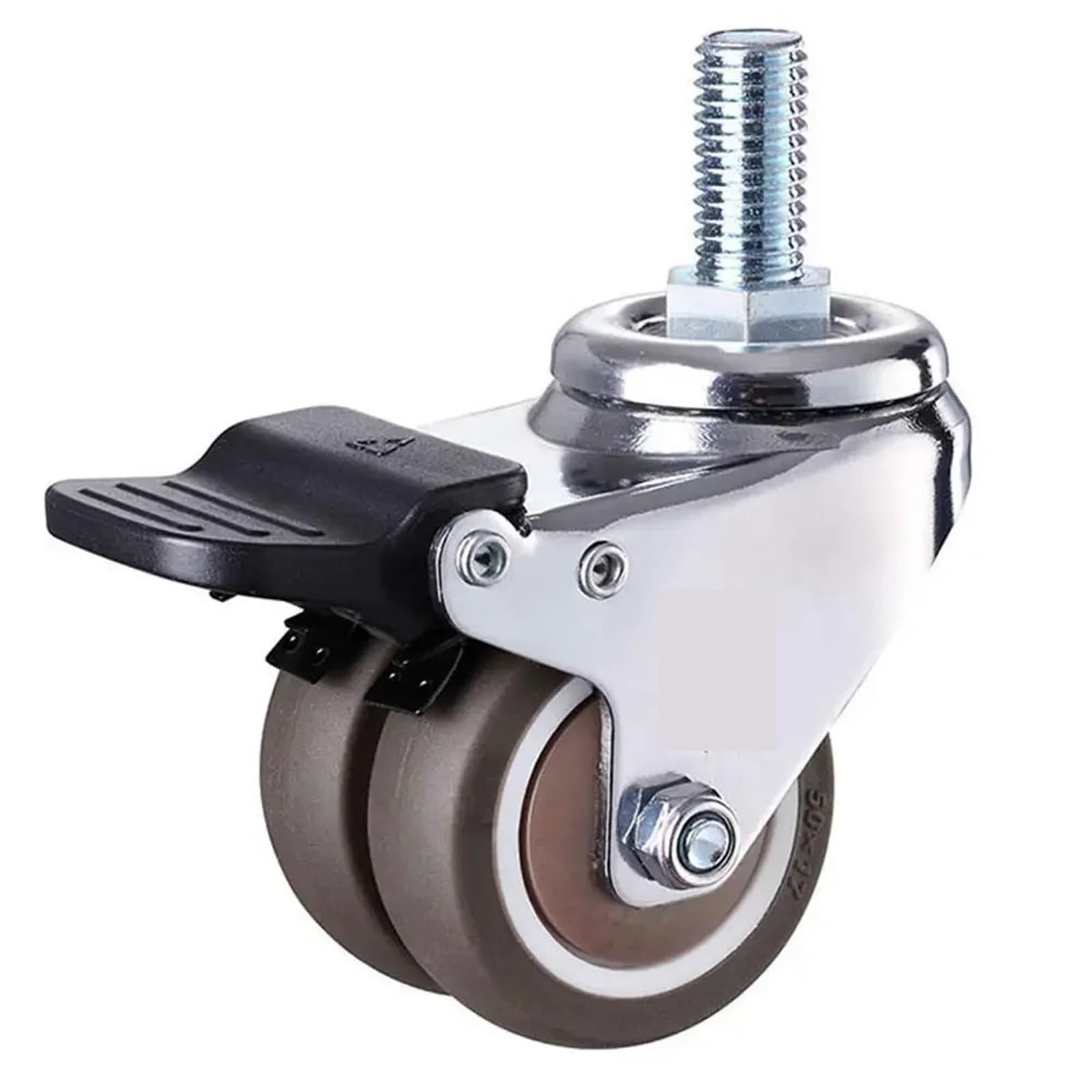 Möbelrollen 4 Teile/satz 2 ”Heavy Duty Swivel Stem Gummi Caster Räder M12 X 25mm Feststellrollen Ersatz for Möbel(Set 1)