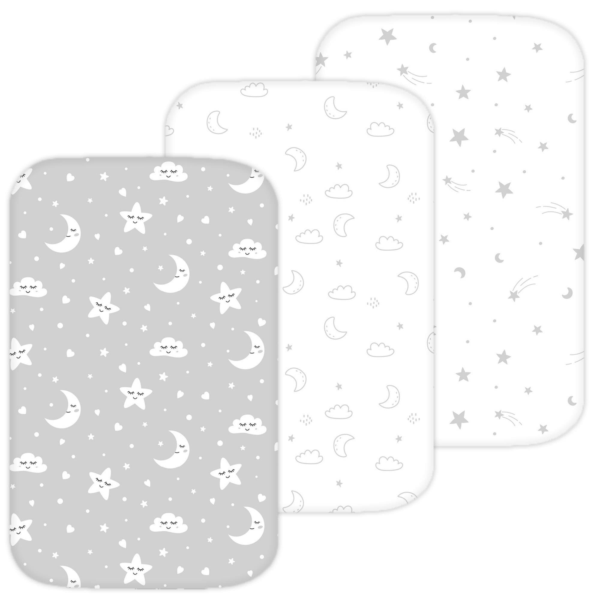 TansyPanda Draps de berceau rectangulaires de 83 x 50 cm, ajustement parfait sur les couffins rectangulaires comme Baby Delight, Dream On Me, Angelbliss, KoolerThings, Fodoss, BCOL, BabyBond et plus