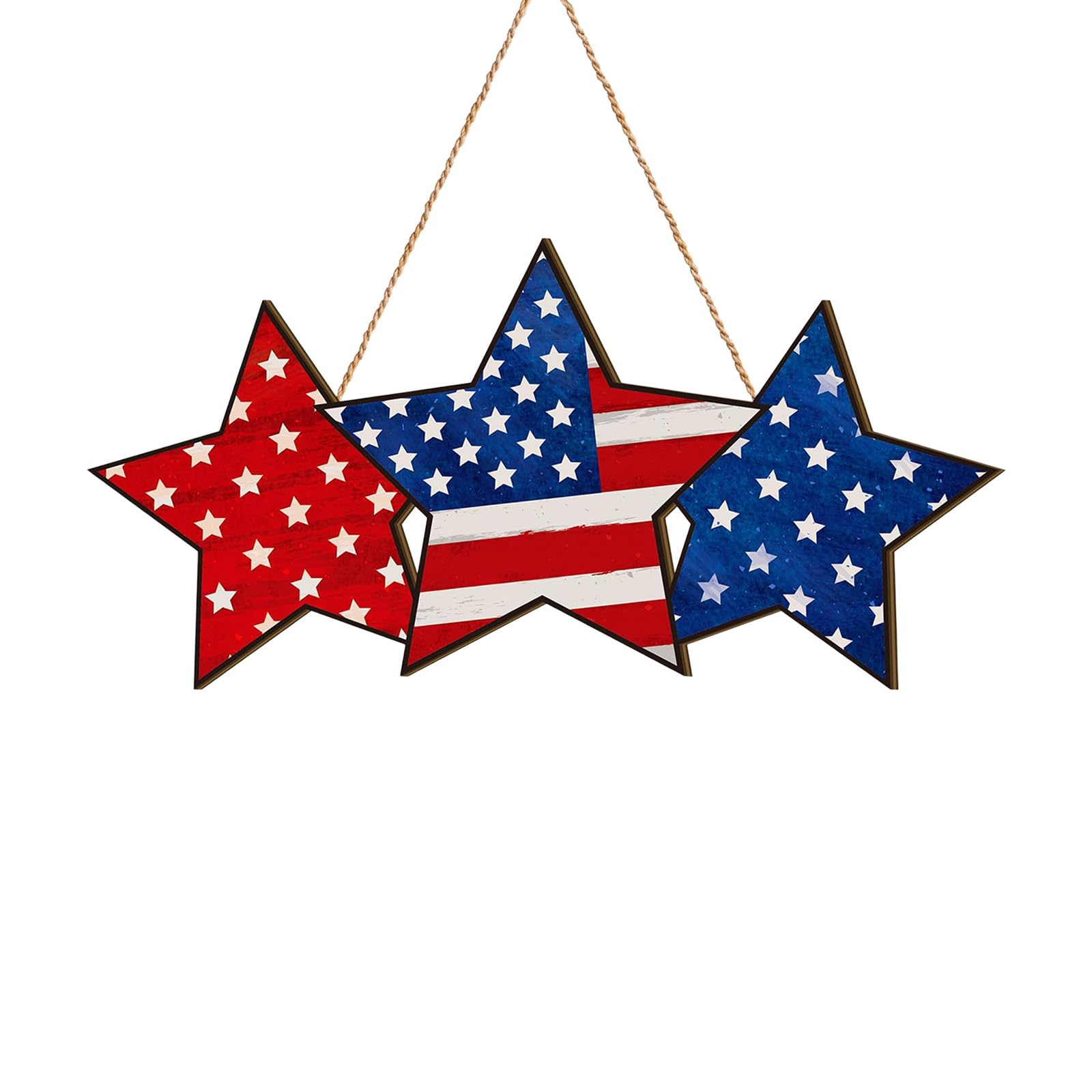 PANGBOER 4Th of July Hanging Door Sign 250Th Anniversary Decorations Patriotics Door Hanger Americans Wood Plaques for Wall Wood Patriotics Wreath
