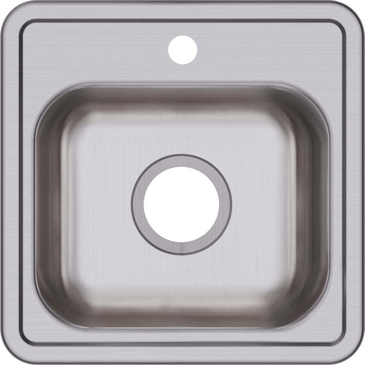 Dayton D115161 Single Bowl Drop-in Stainless Steel Bar Sink, 15 x 15 with 3.5" Drain Hole