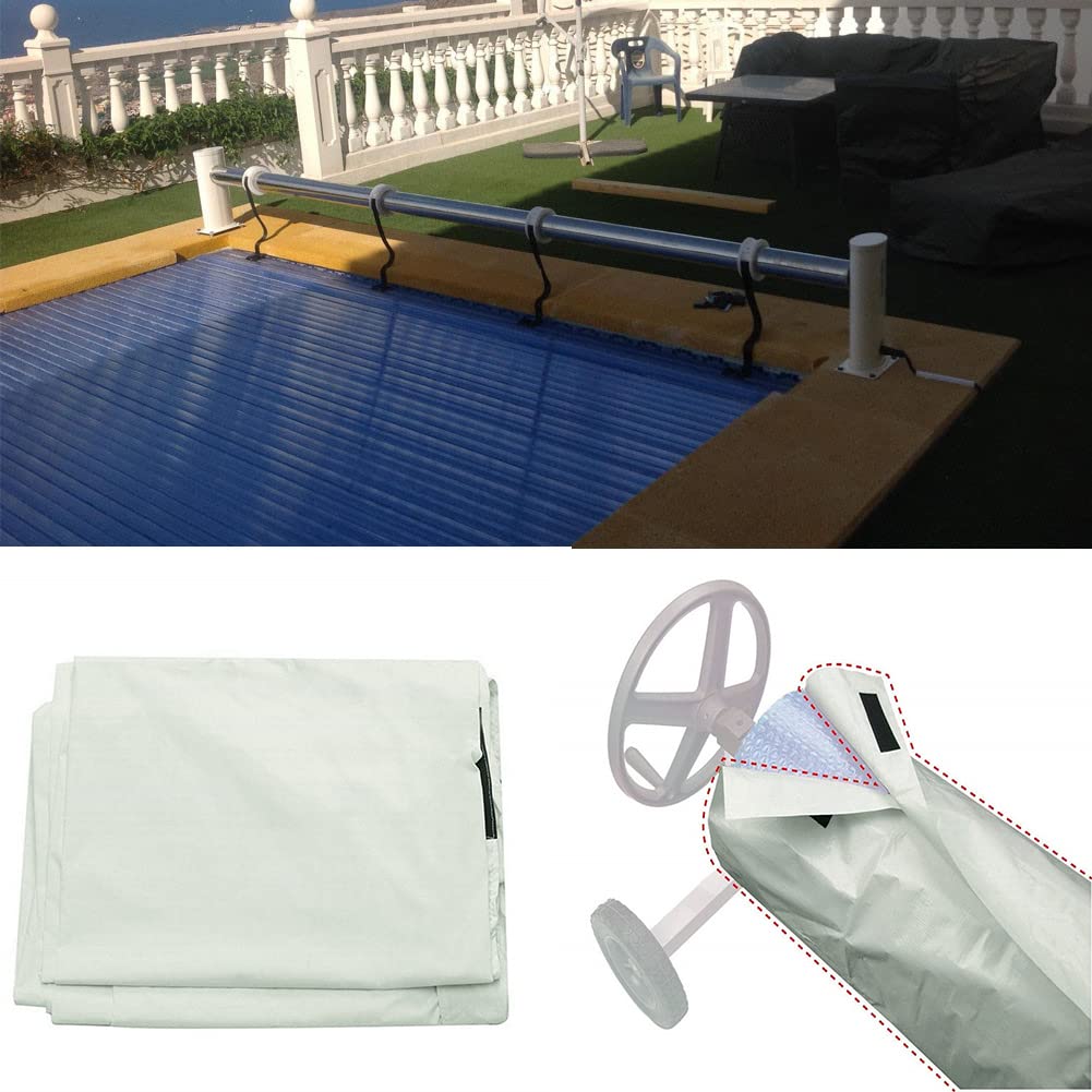 Housse De Protection Pour Bâche Solaire Piscine 490x96cm - Couverture Rouleau Anti-UV, Vent
