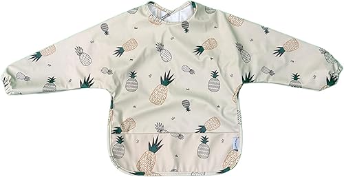 Babero para niños pequeños y bebés Suministros de destete para bebés Baberos de manga larga impermeables, bata para alimentación, esenciales para