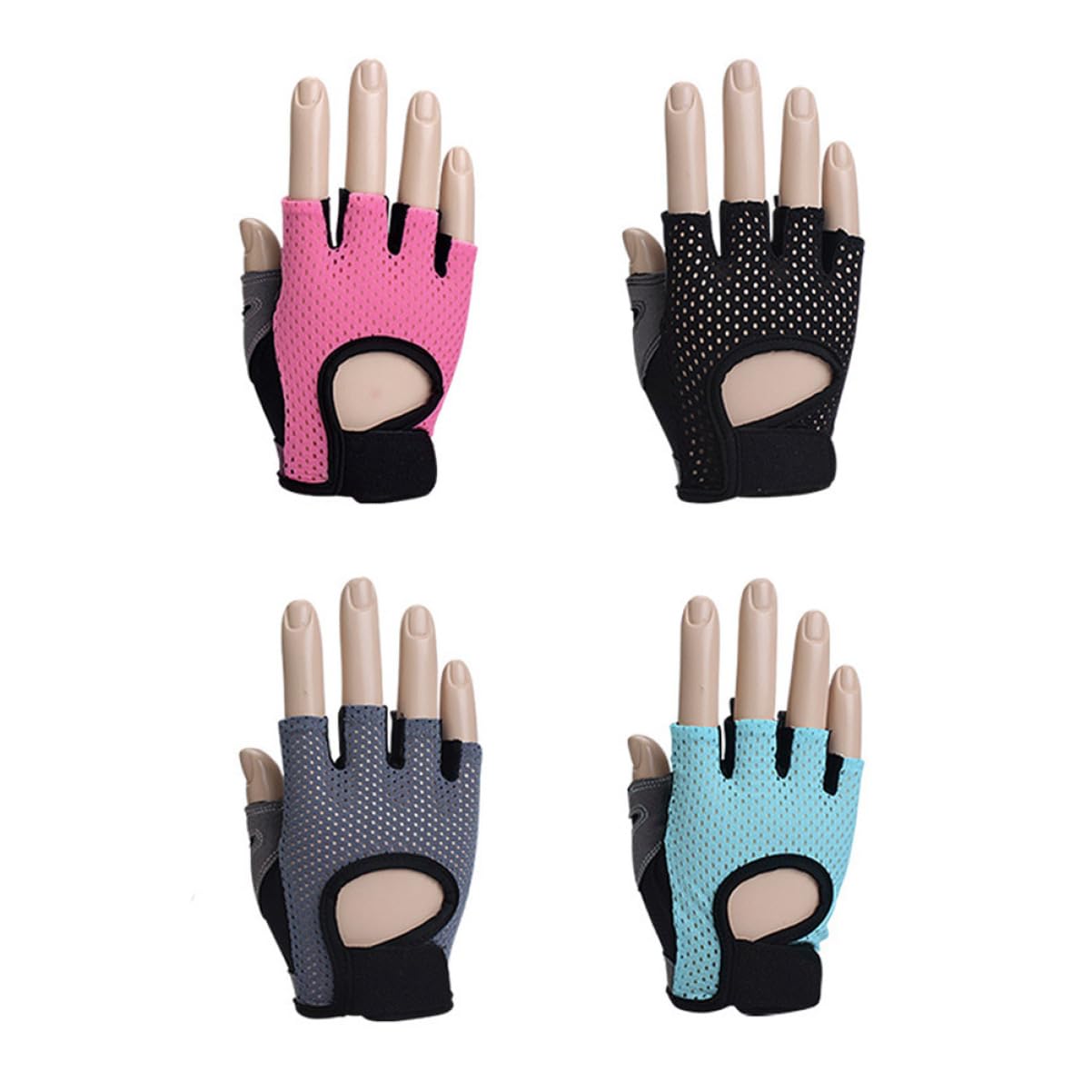 Sosoport 3 Pezzi Guanti Da Fitness Da Donna Con Design A Mezze Dita Guanti Da Allenamento Con Pesi Guanti Sportivi Per Allenamento - Palmo Nero L