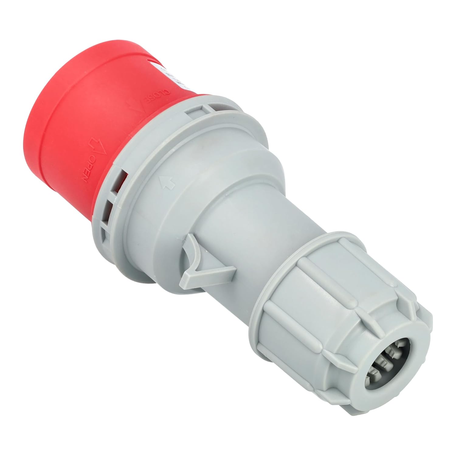 Pack of 3-phase power connector, industrial socket 16A 3P+N+T (5 poles) 240-415 Vac IP44, male aerial + female wall. Industrial plugs adapter